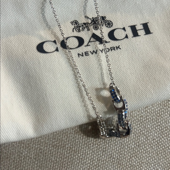 Coach Silver and Blue Necklace - Picture 7 of 7